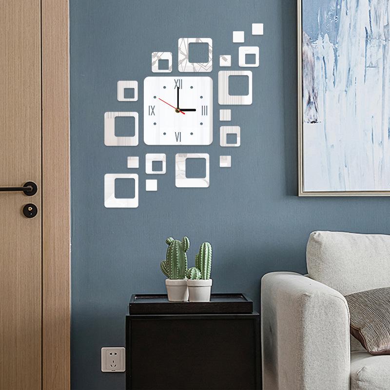 3D Акриловые Кварцевые Настенные Часы Тихие Бесшумные Простые Часы для Дома Офиса