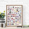 Retro and Interesting 100 Cats and a Mouse Poster Wall Art Painting Canvas Poster