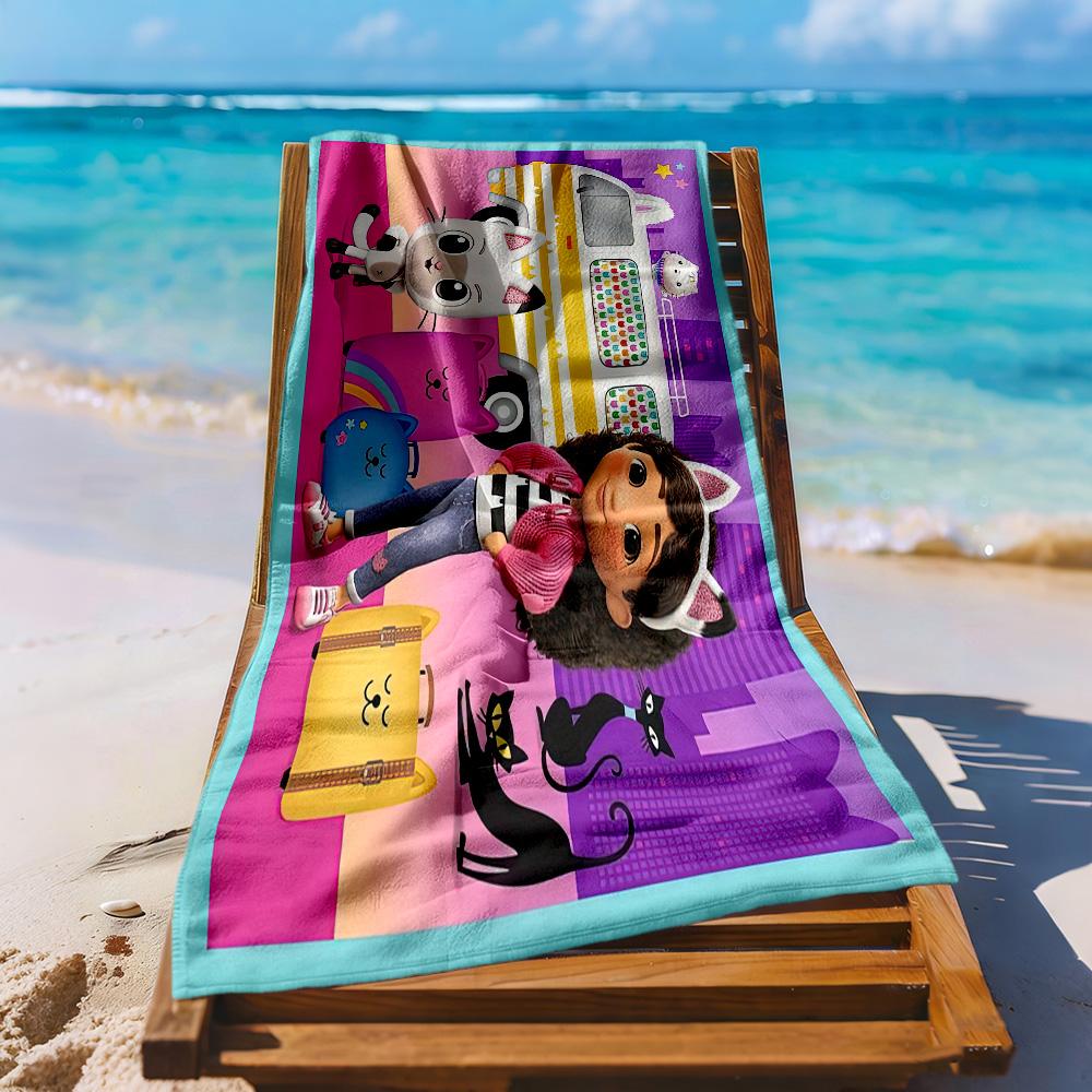 Cartoon Cute Gabbys7 Beach Towel Quick-Dry Soft Microfiber Comfortable Lightweight