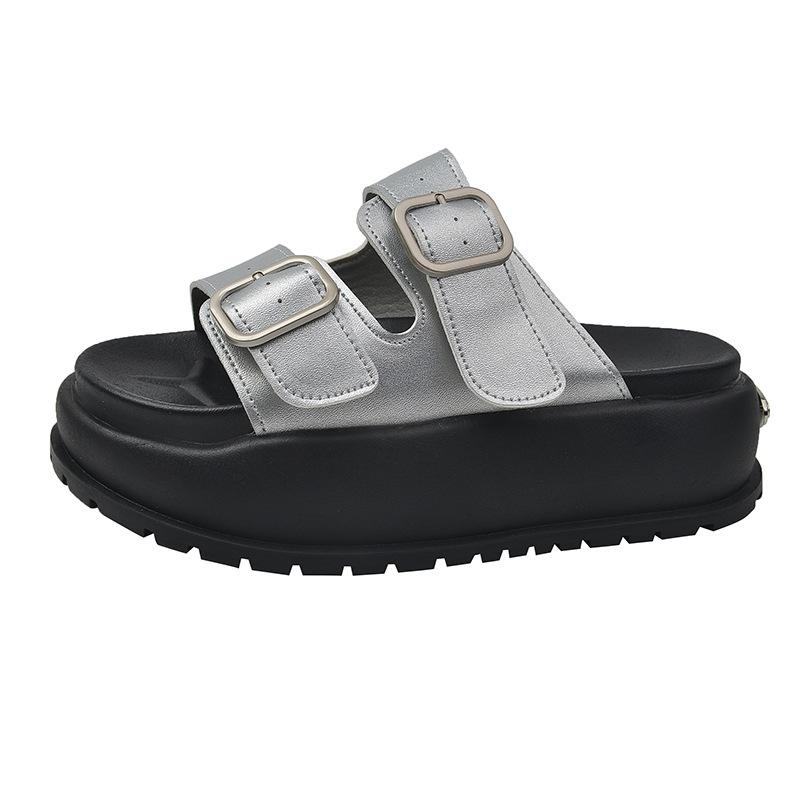 Платформенные сандалии для женской верхней одежды 2025 лето новые повседневные сандалии в ретро-универсальном стиле студенческие римские туфли для женщин