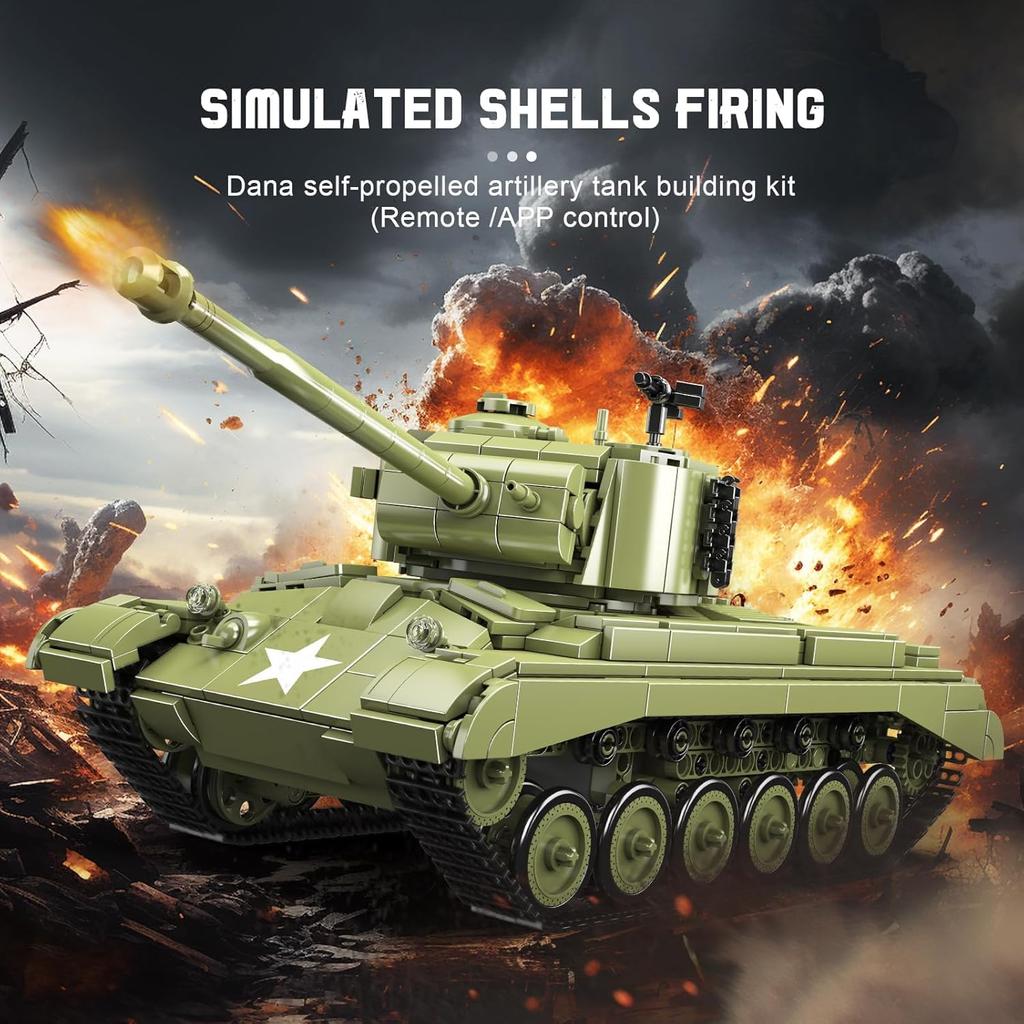 MOULD KING 20035 MOC Military Tank Building Block Set, Technology Clamp Blocks Tanks Model Collection Military Building Toys(1054 Parts)