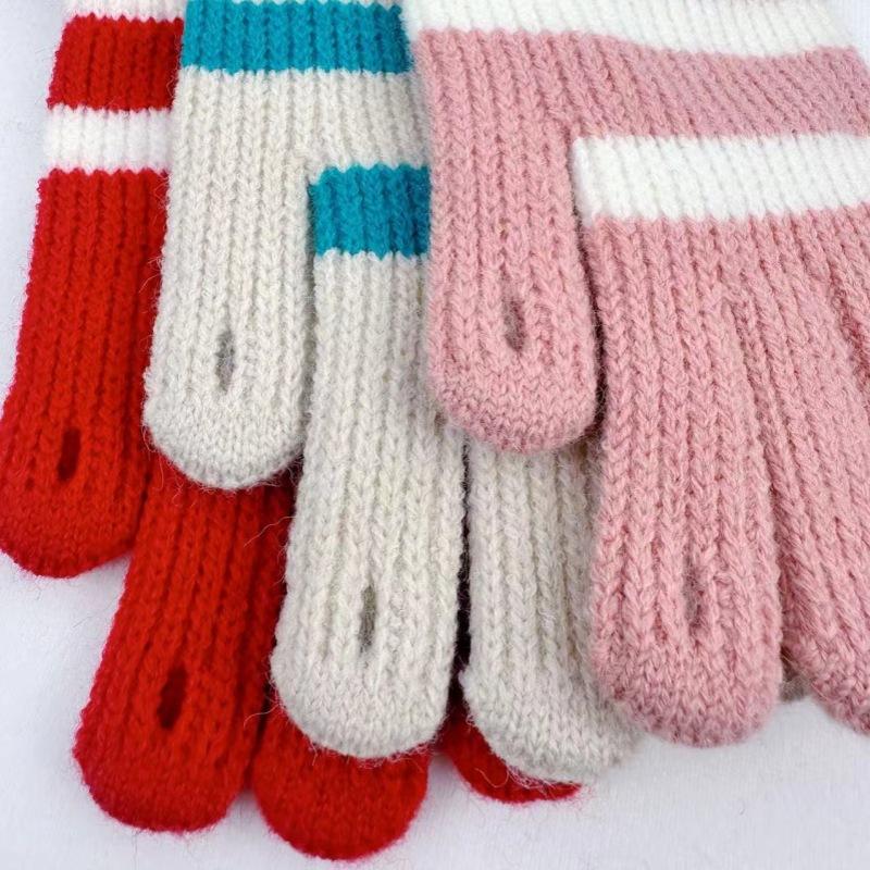 Женские вязаные перчатки Зимние женские перчатки с длинной полоской, с сенсорным экраном, для активного отдыха, для велоспорта