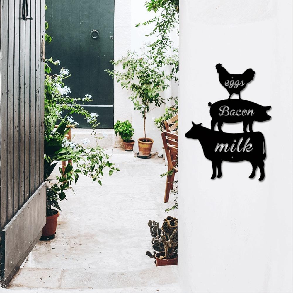 1PC Farmhouse Sign – Metal Wall Art with Farm Animals, Elegant Wall Hanging Plaques & Ornaments for Garden Party Decor