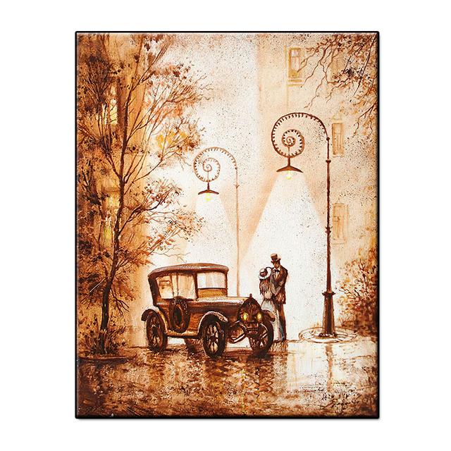 Ретро абстрактная романтическая пара с домашним декором, художественный подарок на холсте, постеры, украшения для гостиной, настенная живопись, печать на холсте