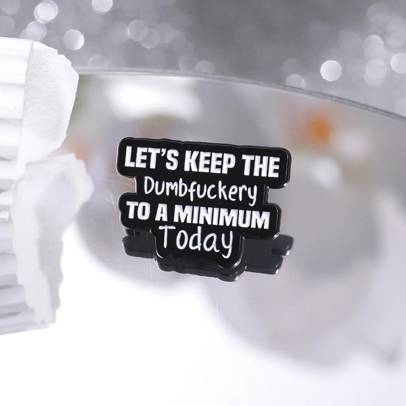 Black Fun And White Metal Enamel Badge Brooch With Cartoon Design For Both Genders