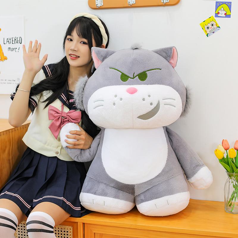 Версия станции кукла Люцифер кошка плюшевая игрушка кукла кошка с большой мордой украшение для дивана подушка-игрушка