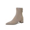Autumn Winter Women Stretch Sock Boots Fashion Pointed Toe Slim Short Booties Ladies Concise Thick Heels Shoes