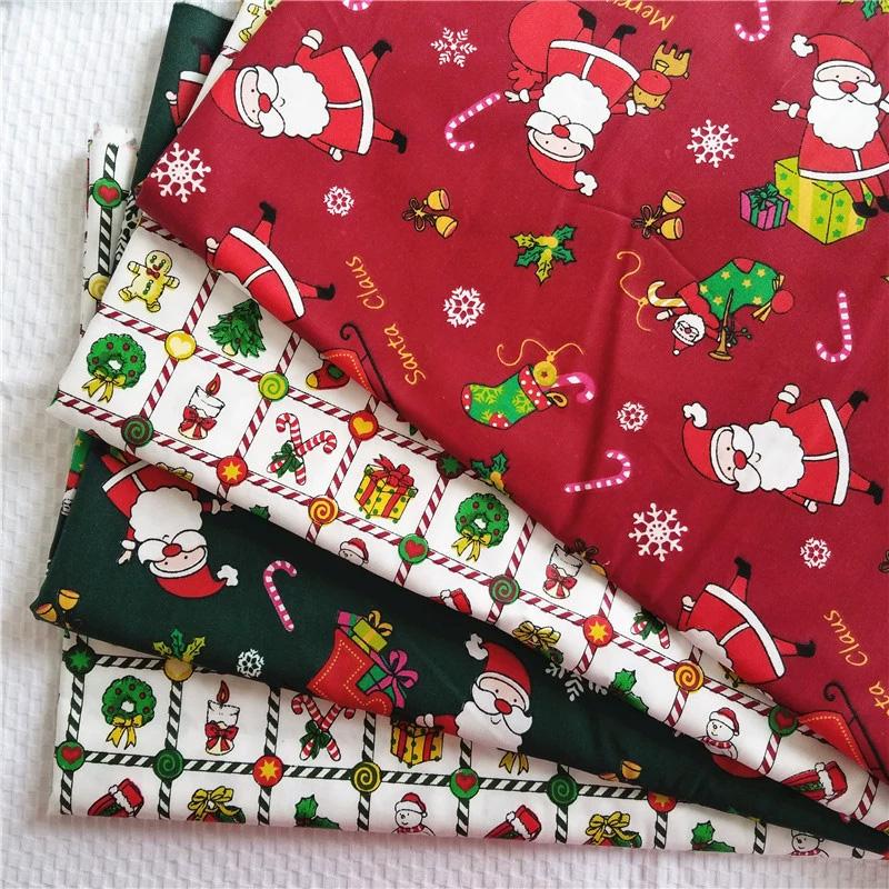 5pcs/Lot Sewing Quilting Fabrics Handmade Material Printed Cloth 25x25cm Patchwork DIY Christmas Series Cotton Fabric
