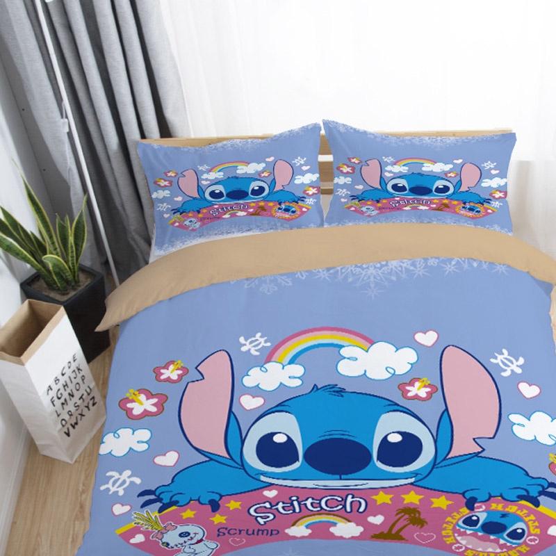 Adorable 3d Cartoon Stitch Anime Comforter With Matching Duvet Cover And Pillowcase