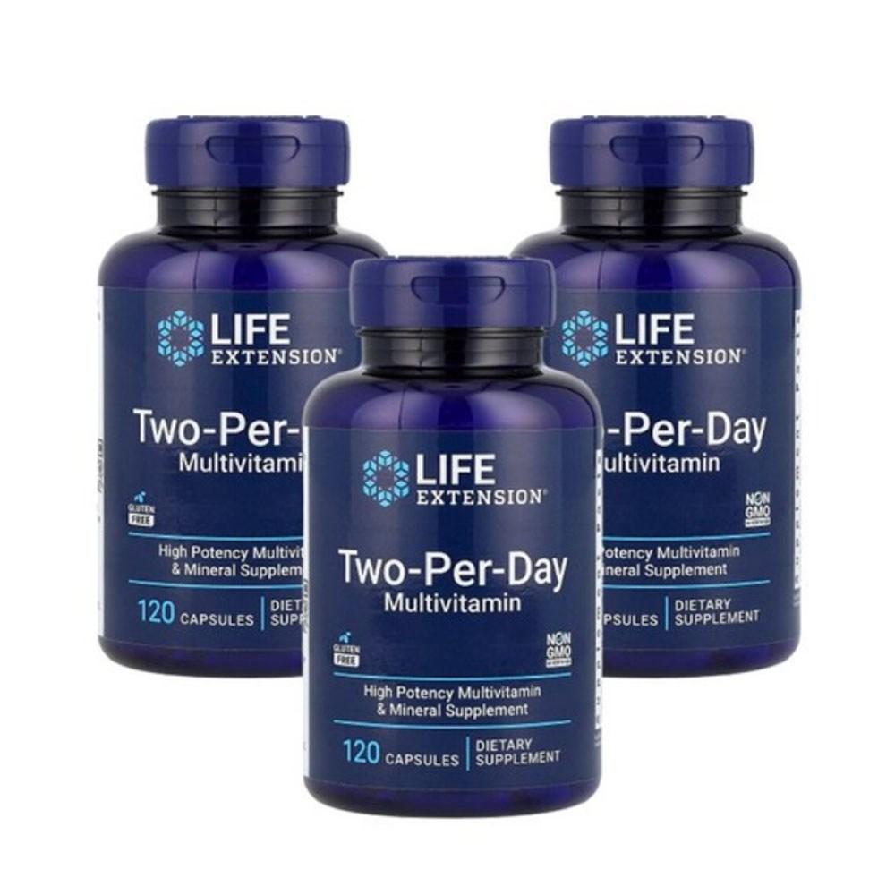 Life Extension 3 pcs x Two Per Day Multivitamin V2 Capsules 120 Tablets