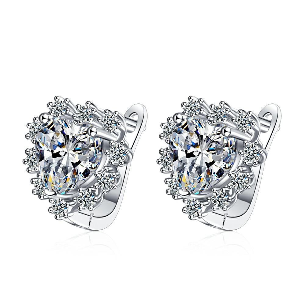 Серьги-гвоздики в форме сердца простые и нежные, модные, сверкающие, классические, с циркониевым покрытием, для женщин, ослепительные, элегантные, женские аксессуары, ювелирные изделия, неподвластные времени