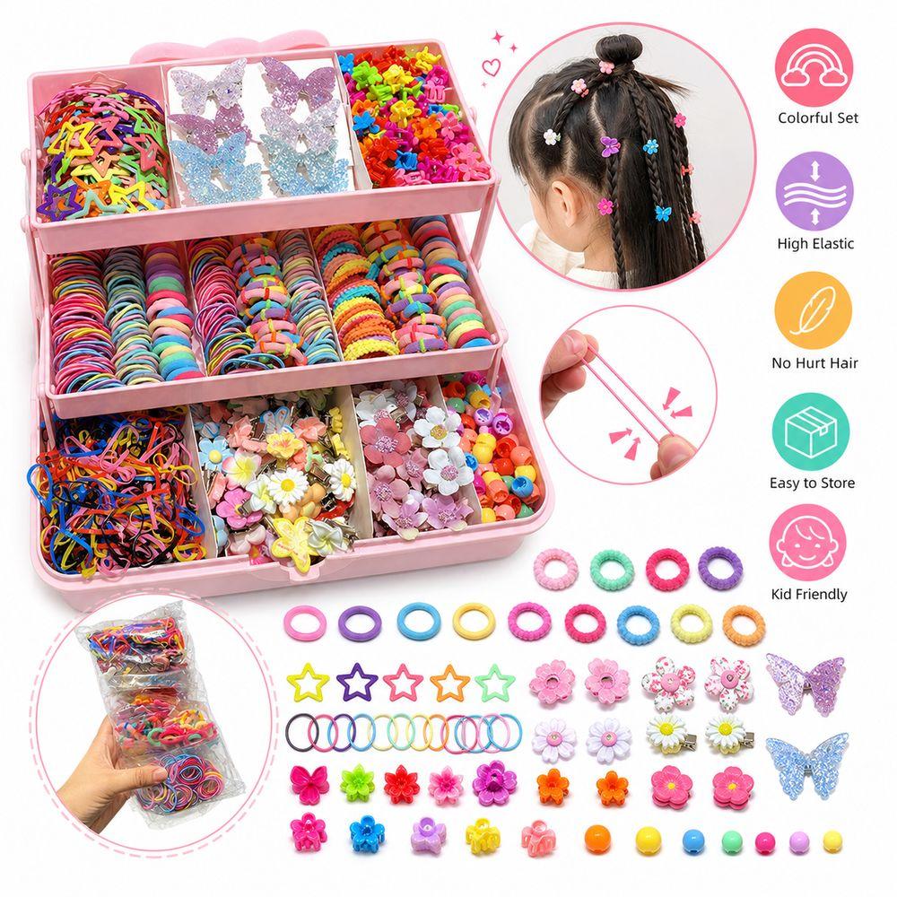 155/577Pcs Colorful Girls Hair Bands No Hurt Hair Hair Clips Kids Hair Accessories Girls Children