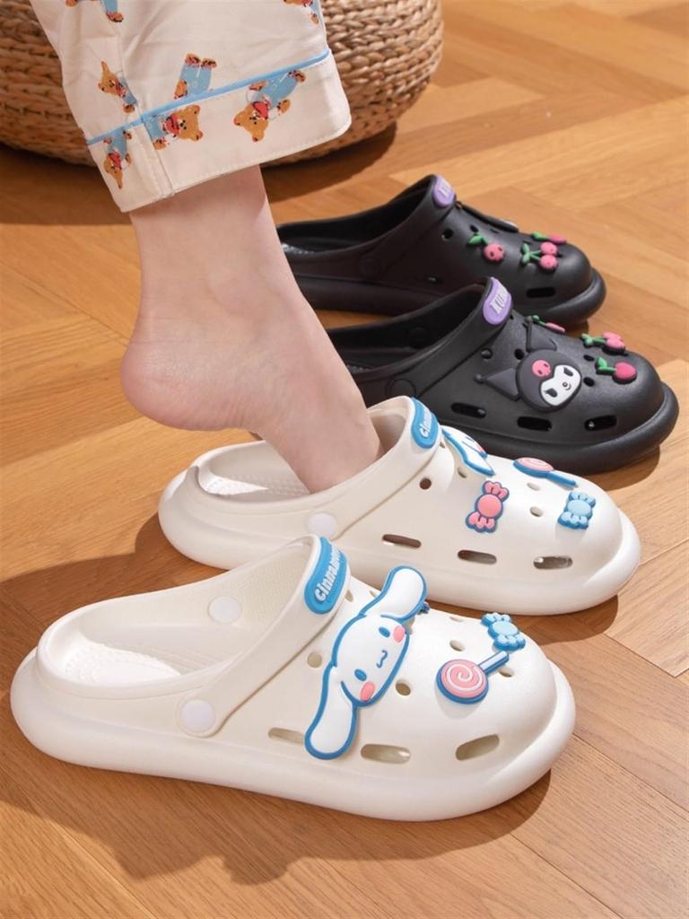 Тапочки Kuromi Hello Kitty Cinnamoroll, комнатная обувь, летний туалет, тихие, детские, женские, милые, стильные, унисекс, гостевые, для домашнего использования Kuromi