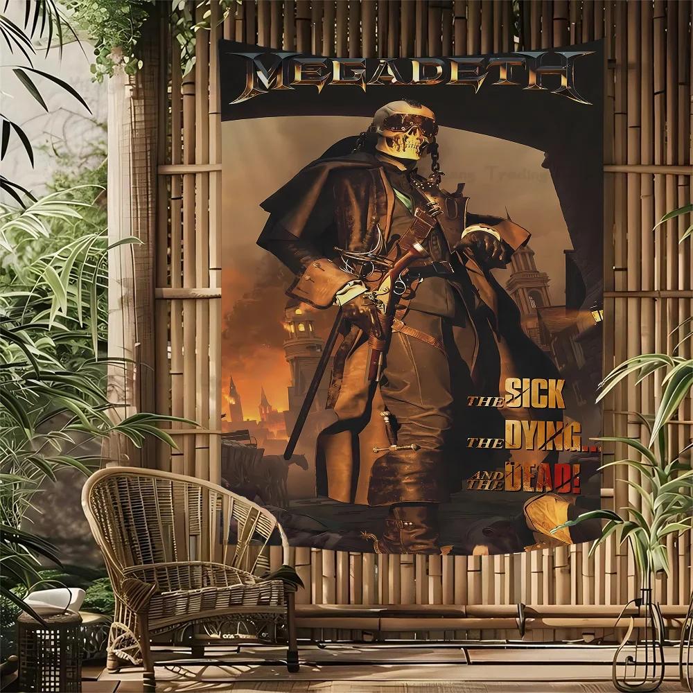 Megadeth Heavy Metal Band Album Wall Tapestry Hanging Tarot Hippie Wall Rugs Dorm INS Home Decor