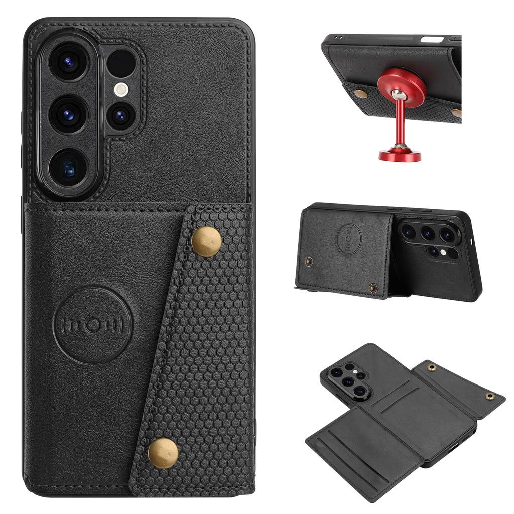For Samsung Galaxy S26 Ultra Case with Card Slots Kickstand Leather + TPU Phone Cover