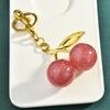 Сверкающий брелок с подвеской в виде вишни, металлическая сумка с вишней, брелок для ключей, подвеска для сумки, сумки, кошелька, ключа