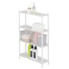 Doshisha Luminous Latte Gap Storage Rack, 20cm Wide X 60cm Deep, 4 Tiers, White, Stylish and Cute Slim Steel Rack with Anti-Fall Sheet, 120kg Load Cap