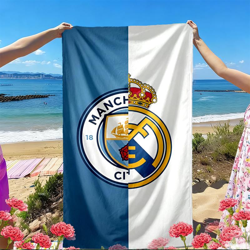 Football team Print Beach Towel, Versatile Lightweight Absorbent Beach Towel for Pool Surf Yoga Bathroom, Perfect Birthday Holiday Gift