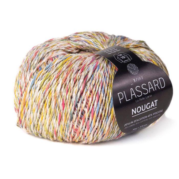 Fil d'été Plassard multicolore Nougat Tricot ou Crochet Corail Col. 50