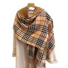Sweet plaid scarf women's versatile imitation cashmere thickened double-sided fringed shawl long scarf one piece
