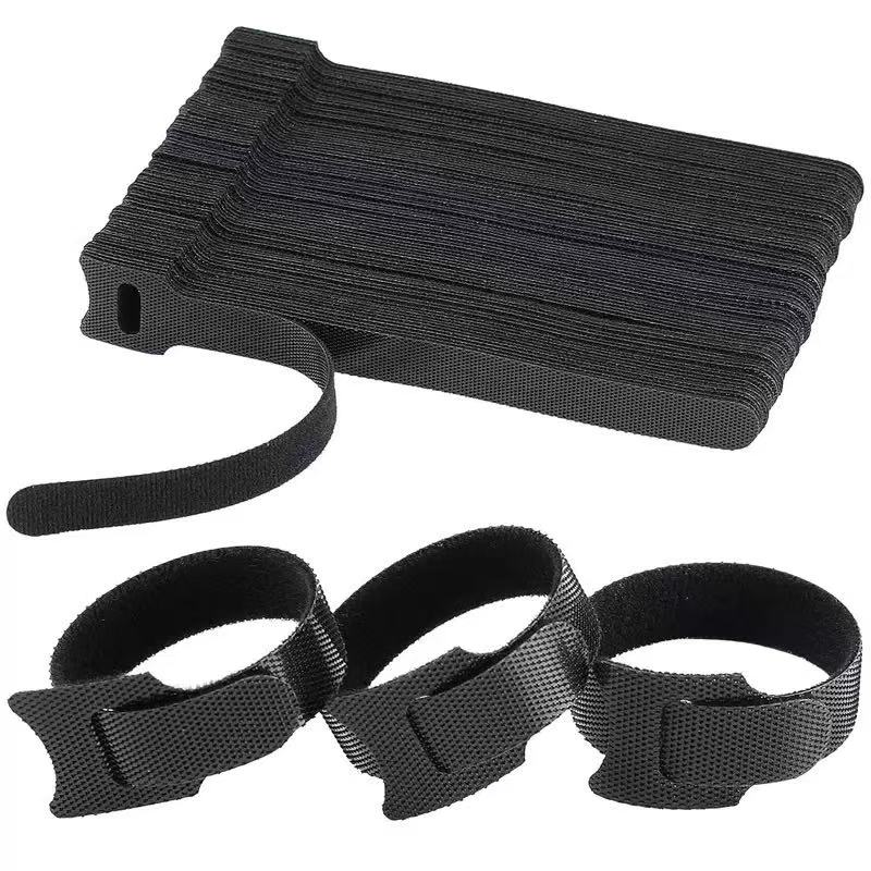 10-100pcs Releasable Cable Organizer Ties Mouse Earphones Wire Management Nylon Cable Ties Reusable Loop Hoop Tape Straps Tie