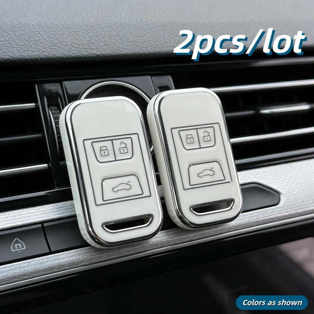 2 шт. Чехлы для корпуса автомобильного ключа для Chery Tiggo 3 5X 4 8 Glx 7 Arrizo, Подходят только для ключа автомобиля, показанного на изображении.