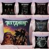 Подушка с принтом группы T-Testament Наволочка из натурального льна Двусторонняя печать Декоративная наволочка для дивана Домашний декор Подарок