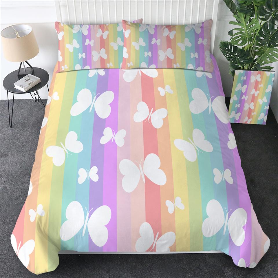 Комплект постельного белья Flying Butterflies, комплект постельного белья из коллекции Butterfly Queen King, полноразмерный, цветной, мягкий, из полиэстера, покрывало