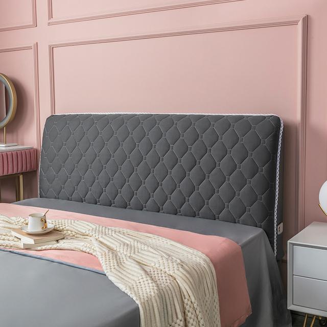 Клетчатый стеганый чехол для изголовья кровати, утолщенный мягкий плюшевый чехол для изголовья кровати, все включено, бархатный чехол для изголовья кровати, моющийся для дома и отеля