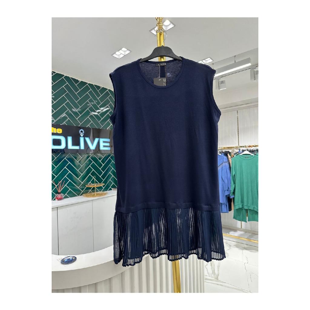 Плиссированная нижнее белье-туника из вискозы, черная