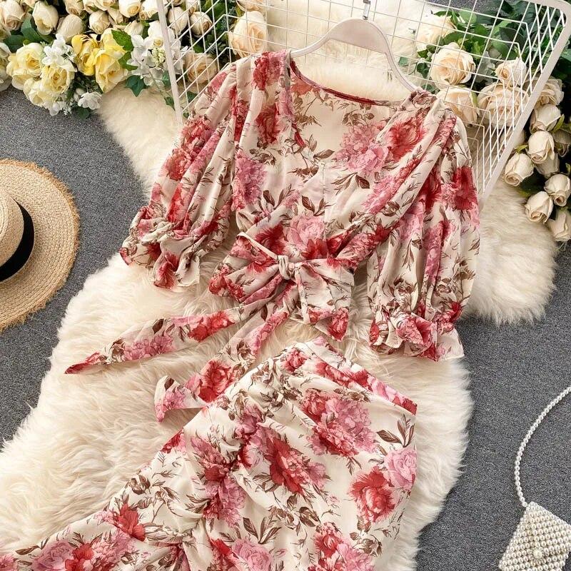 Праздничный костюм-двойка, новинка 2024 года, женская короткая шифоновая рубашка на шнуровке, сексуальная женская юбка «рыбий хвост»