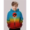 3D Digital Printing Nostalgic Anime Character Silhouette Hooded Sweatshirt, Fashionable and Trendy Casual Children's Clothing
