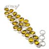 Citrine Pear Shape Gemstone Bracelet Amazing Adjustable Link Handmade Jewelry 8"
