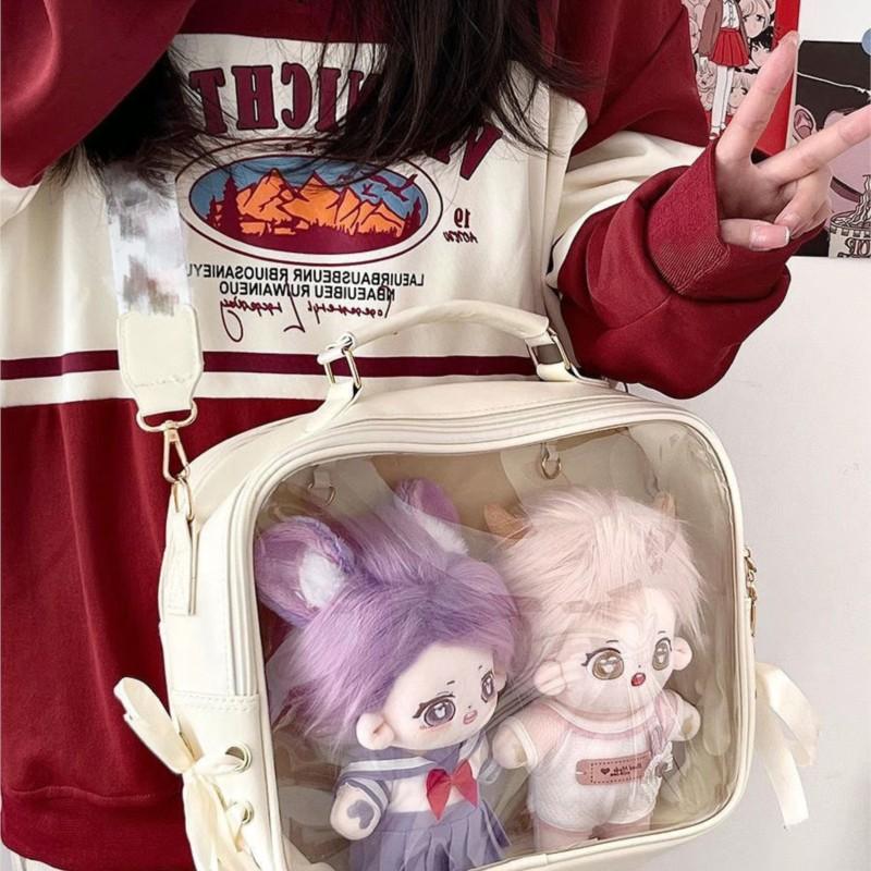 Transparent Ita Bag Ladies Fits 20cm Doll Multifunctional Backpack Female Square Large Capacity Student Crossbody Bags Y2K 2025