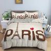 Paris Tower King Queen Duvet Cover Famous Buildings In France Bedding Set For Adults Pink Romantic 2/3pcs Polyester Quilt Cover