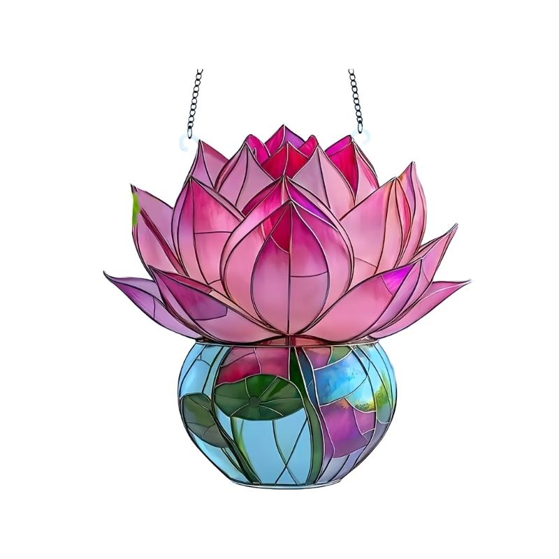 Красочная акриловая подвесная табличка с комнатным растением в горшке для украшения уличной вечеринки на лужайке, погодоустойчивый дизайн, оконное украшение