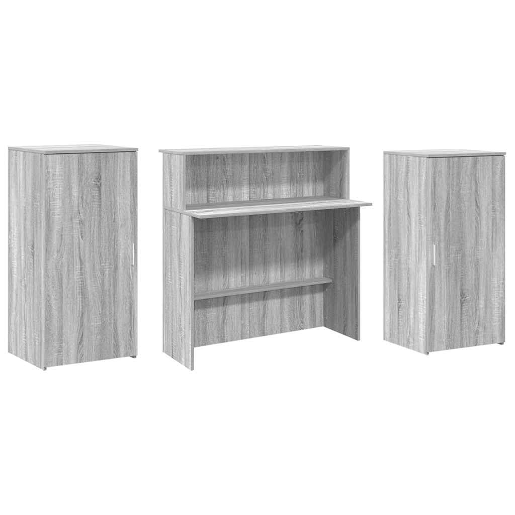 Reception Desk Grey Sonoma 200 x 50 x 103.5 cm Particleboard