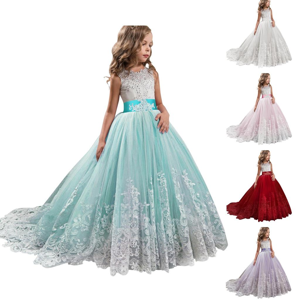 Кружевное платье принцессы без рукавов для маленьких девочек, праздничное тюлевое платье, одежда для косплея