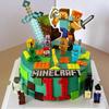 Топпер для торта Стив из Minecraft: Украшение-фигурка из кубиков для детского дня рождения