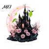 Dark Aesthetic Room Decor Halloween Style Table Decorations, Acrylic Pink And Black Gothic Centerpiece, Tiered Tray Seasonal Displays Crescent