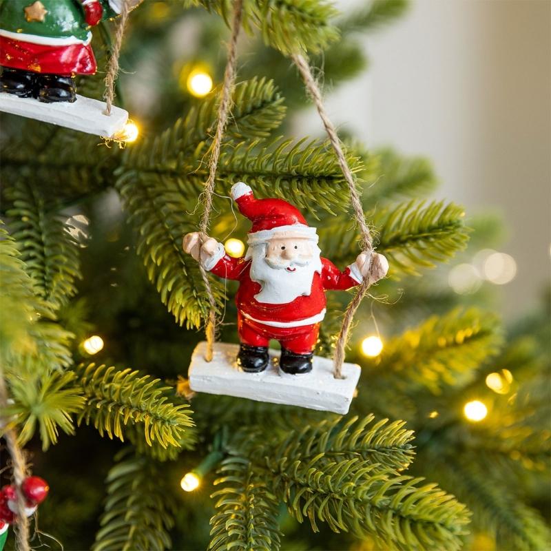 Christmas Swing Ornament User friendly Resin Hanging Decoration For Tree Wall Window Holiday Festival Decors Gift