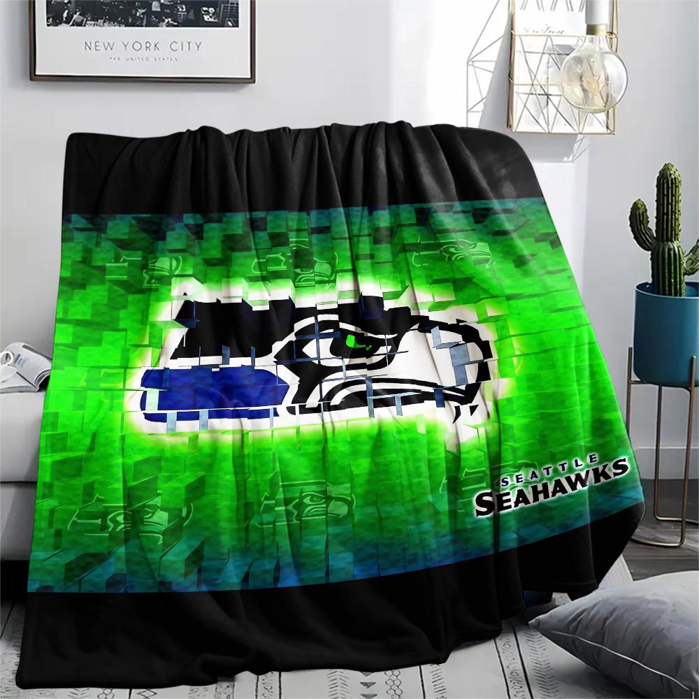 1 шт. Фланелевое одеяло с принтом Seahawks, Высококачественное, Удобное для всех сезонов, Декор для дома, Тепло и уют, Идеально для подарков
