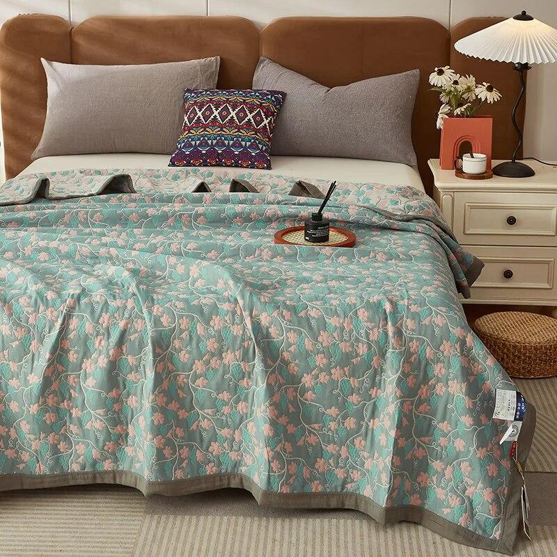 Хлопковое вязаное одеяло класса А для мамы и ребенка, тройное пряжа, многофункциональное покрывало, одеяло для кровати, мягкое одеяло с кондиционером