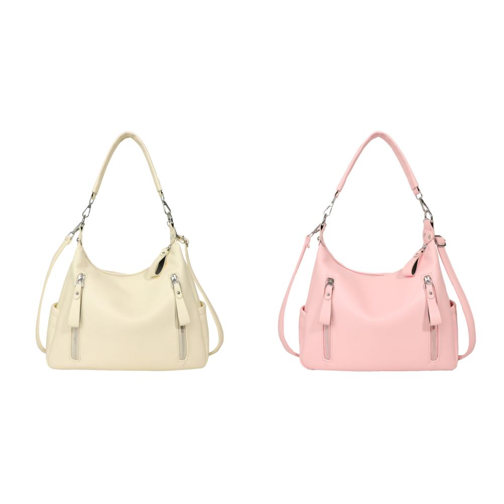 Women Retro Crossbody Bag PU Leather Solid Color Ladies Outdoor Bag (Beige)