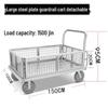 JNL Heavy-Duty Steel Flatbed Cart with Mesh Fence