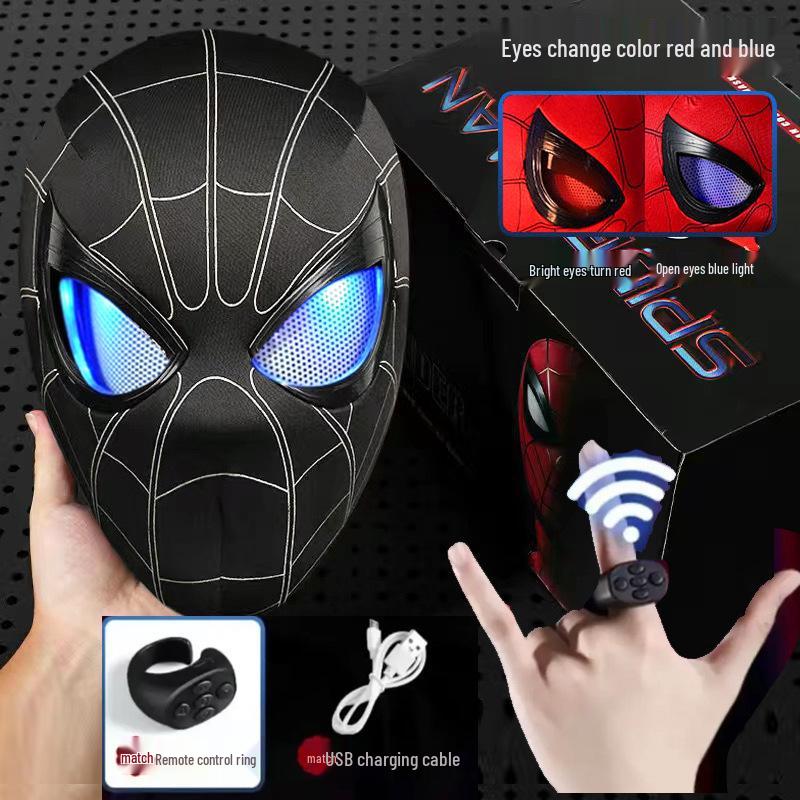 Spiderman Movable Eye Blinking Luminous Mask Helmet for Christmas