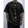 Men's Moon Print T-Shirt, Crew Neck, Summer Wear, Adult Knitted Fabric, Regular Fit