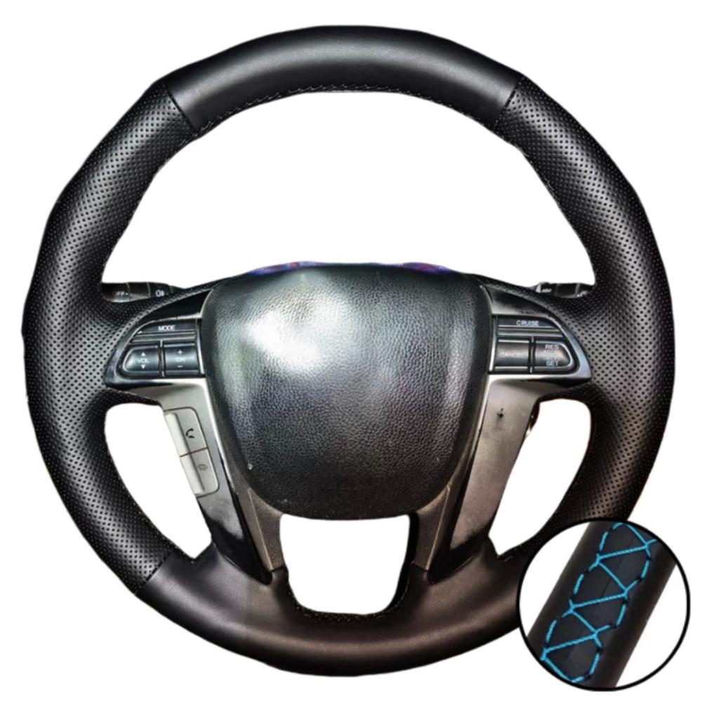 Hand Stitched Perforated Microfiber Leather Odyssey Pilot Steering Wheel Cover  For Honda Accord 8  Car Interior Accessories