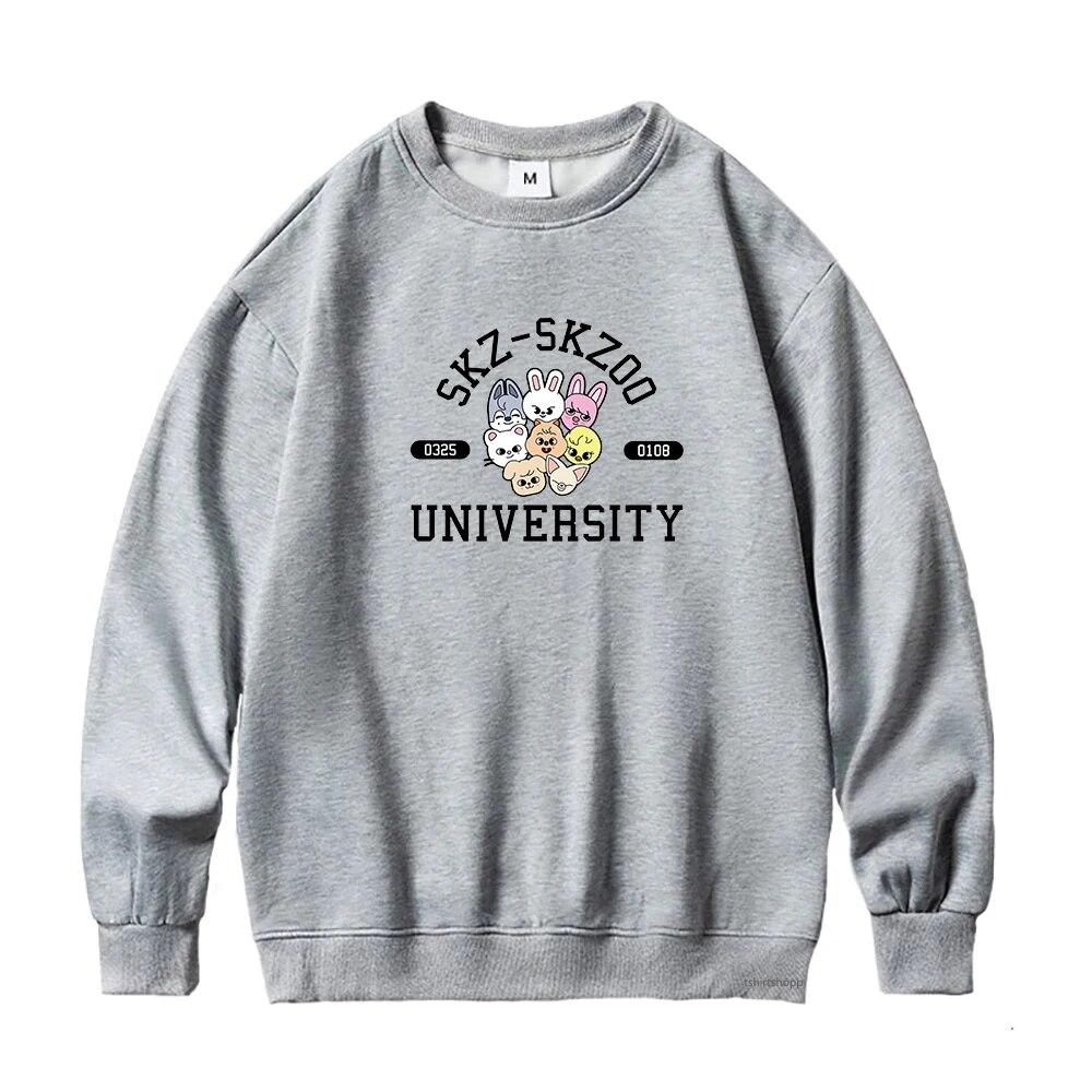 Kpop Skzoo Stray Kids толстовки милые K-pop женские Kawaii уличная одежда Harajuku зимние толстовки K Pop графический пуловер с круглым вырезом унисекс