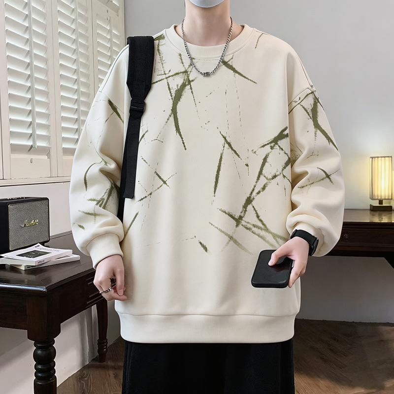 Men Spring Autumn Graphic Print Hoodies Vintage Pullovers Men Women Streetwear Round Neck Sweatshirts